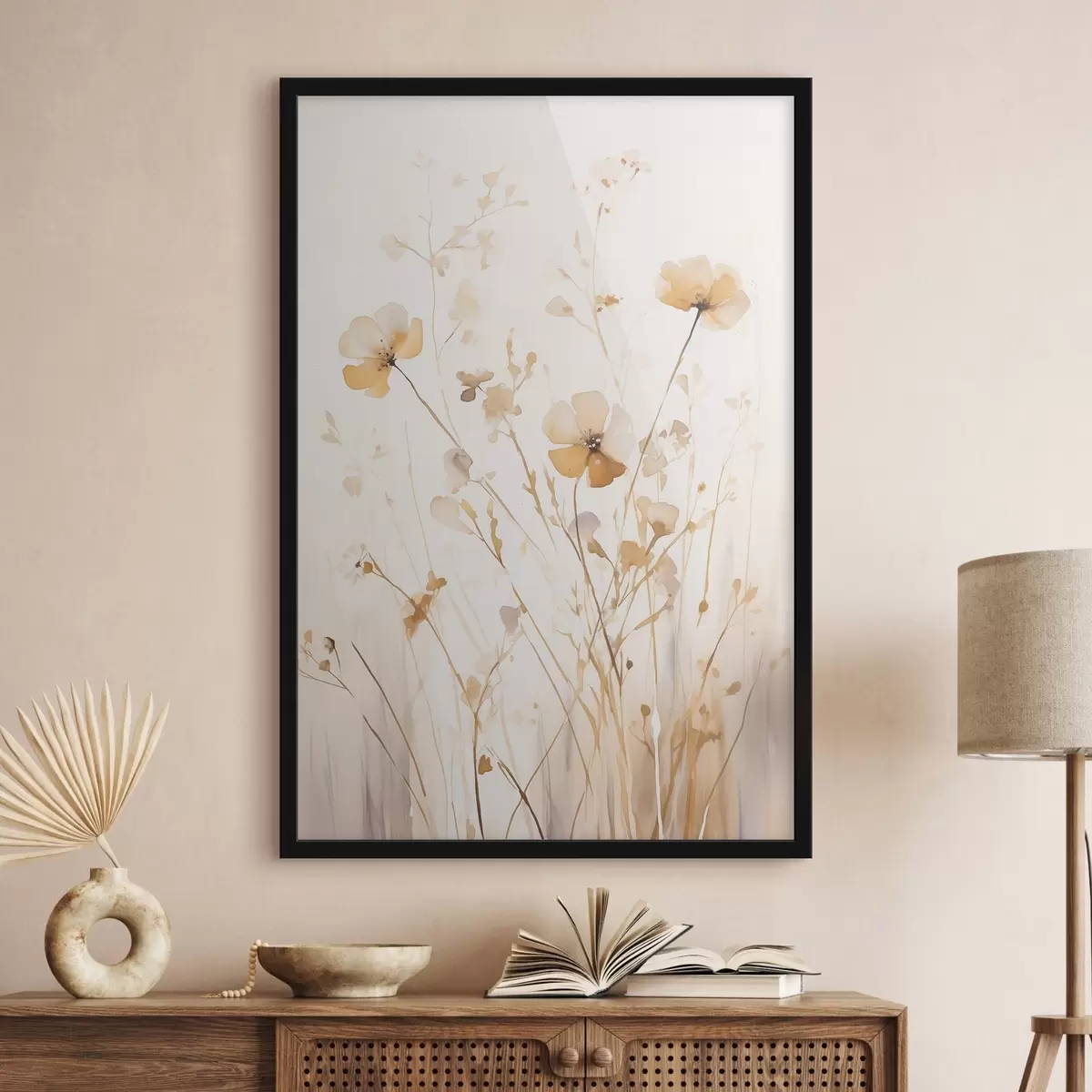 Poster Luftige Wildblumen in Sonnenstrahlen f50920