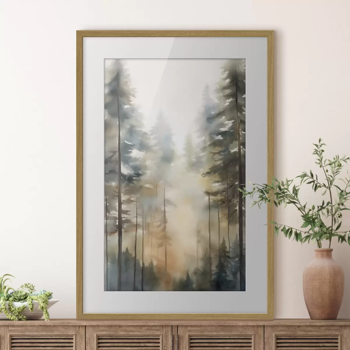 Poster Sonne zwischen Kiefern f50948