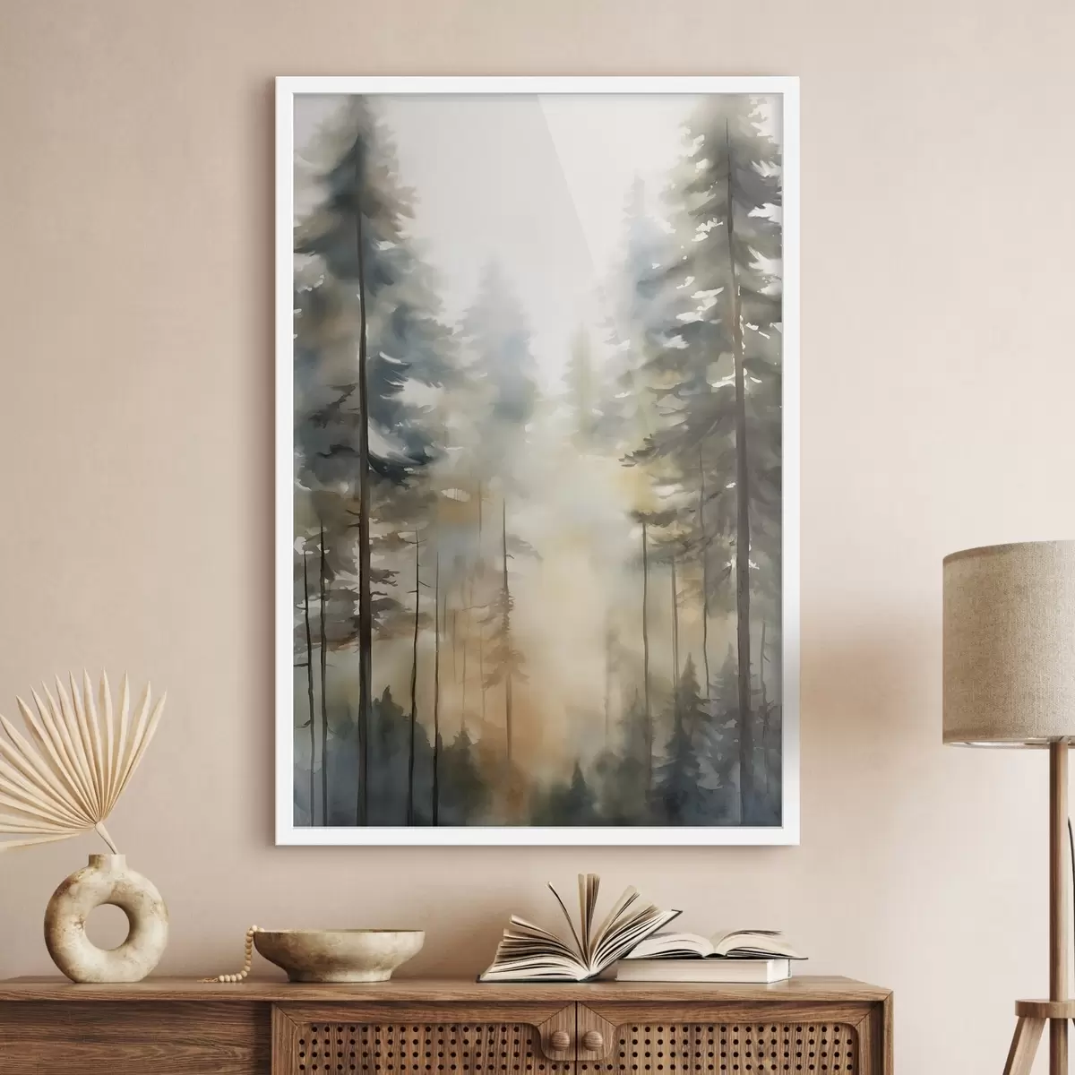 Poster Sonne zwischen Kiefern f50948
