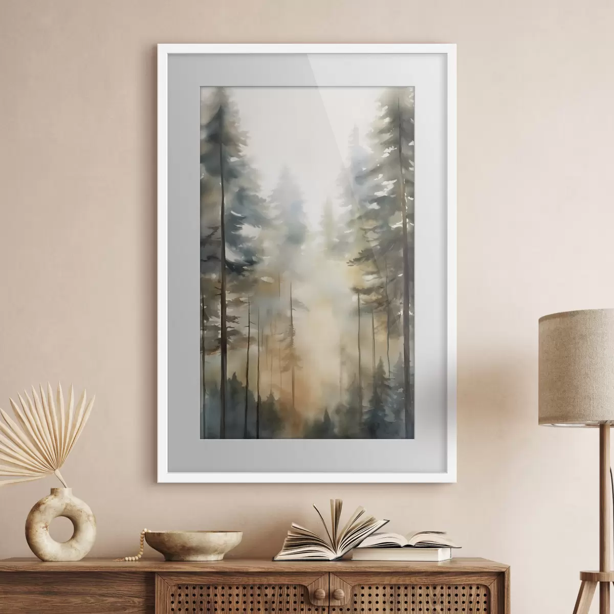 Poster Sonne zwischen Kiefern f50948