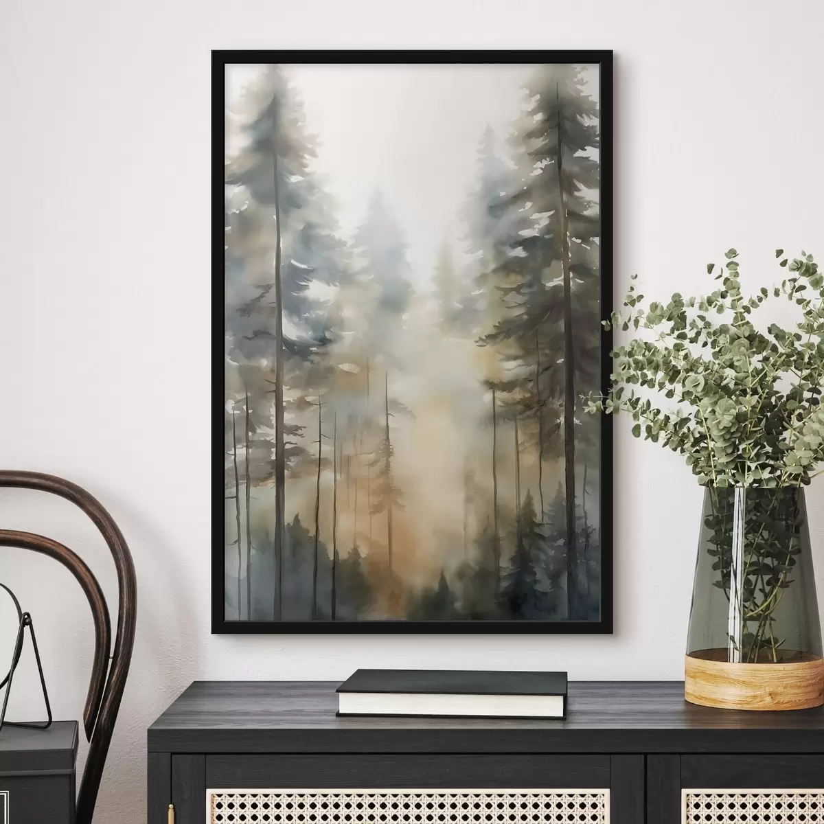 Poster Sonne zwischen Kiefern f50948