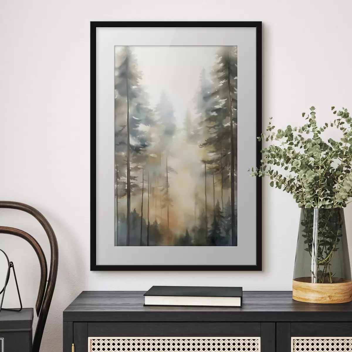 Poster Sonne zwischen Kiefern f50948