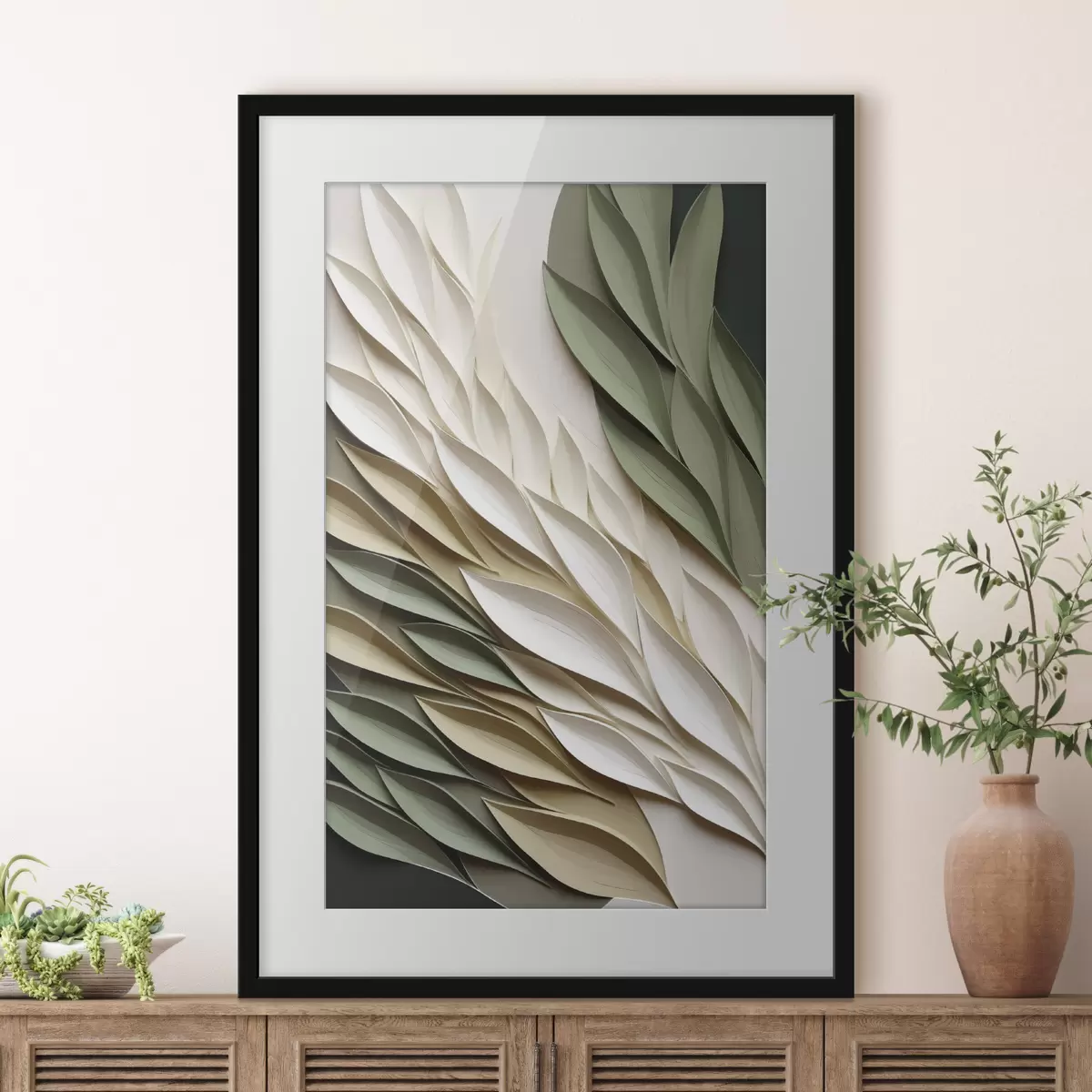 Poster Flügel aus grünen Blättern f50976