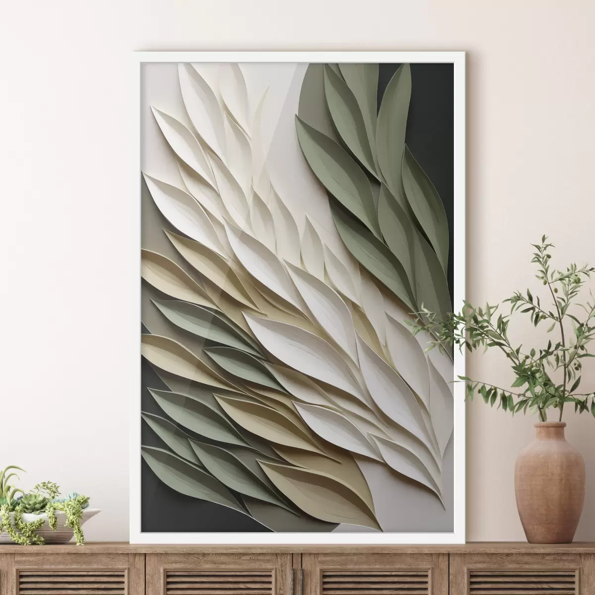 Poster Flügel aus grünen Blättern f50976
