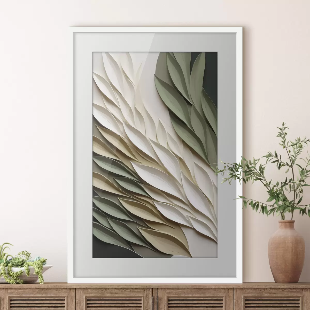 Poster Flügel aus grünen Blättern f50976