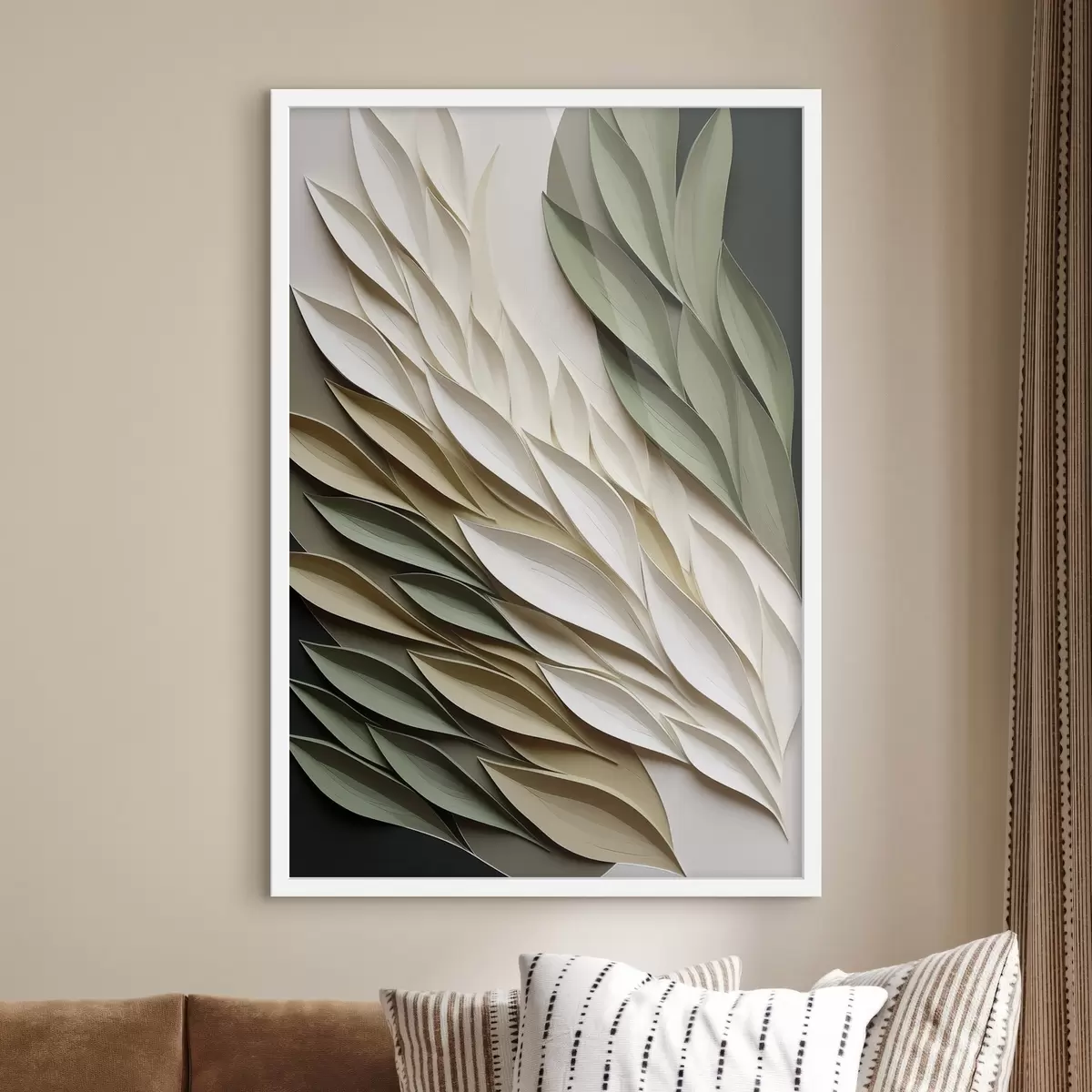Poster Flügel aus grünen Blättern f50976