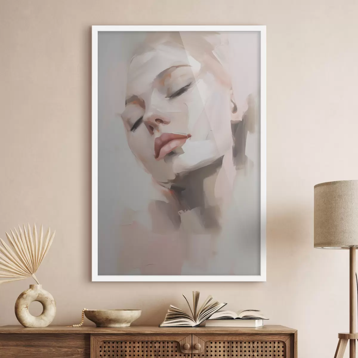 Poster Abstraktes Porträt einer jungen Frau f50977