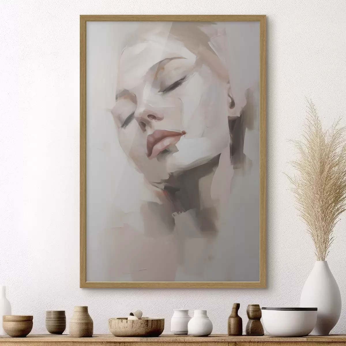 Poster Abstraktes Porträt einer jungen Frau f50977