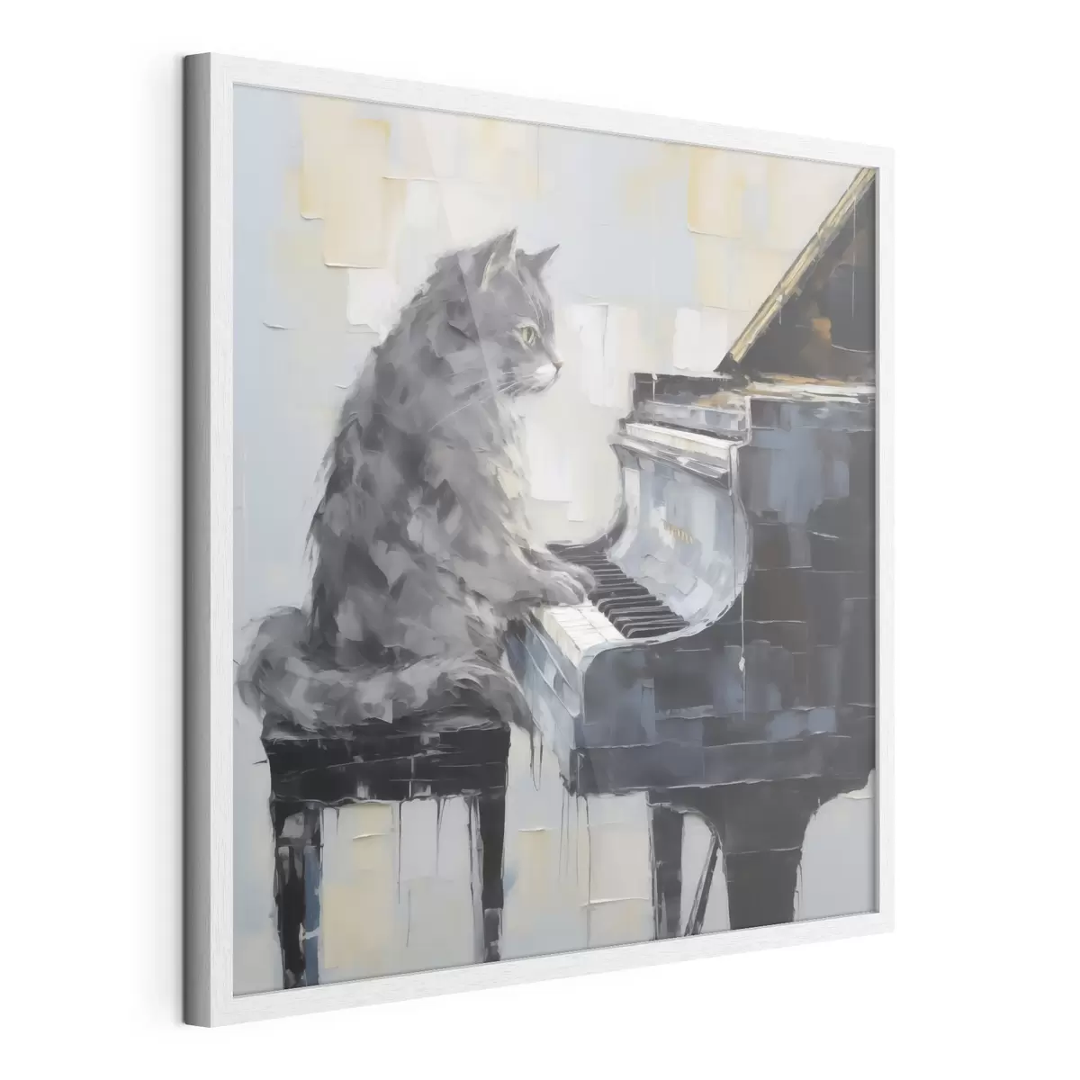Poster Katze, die auf dem Flügel spielt, im Stil eines Gemäldes f50989