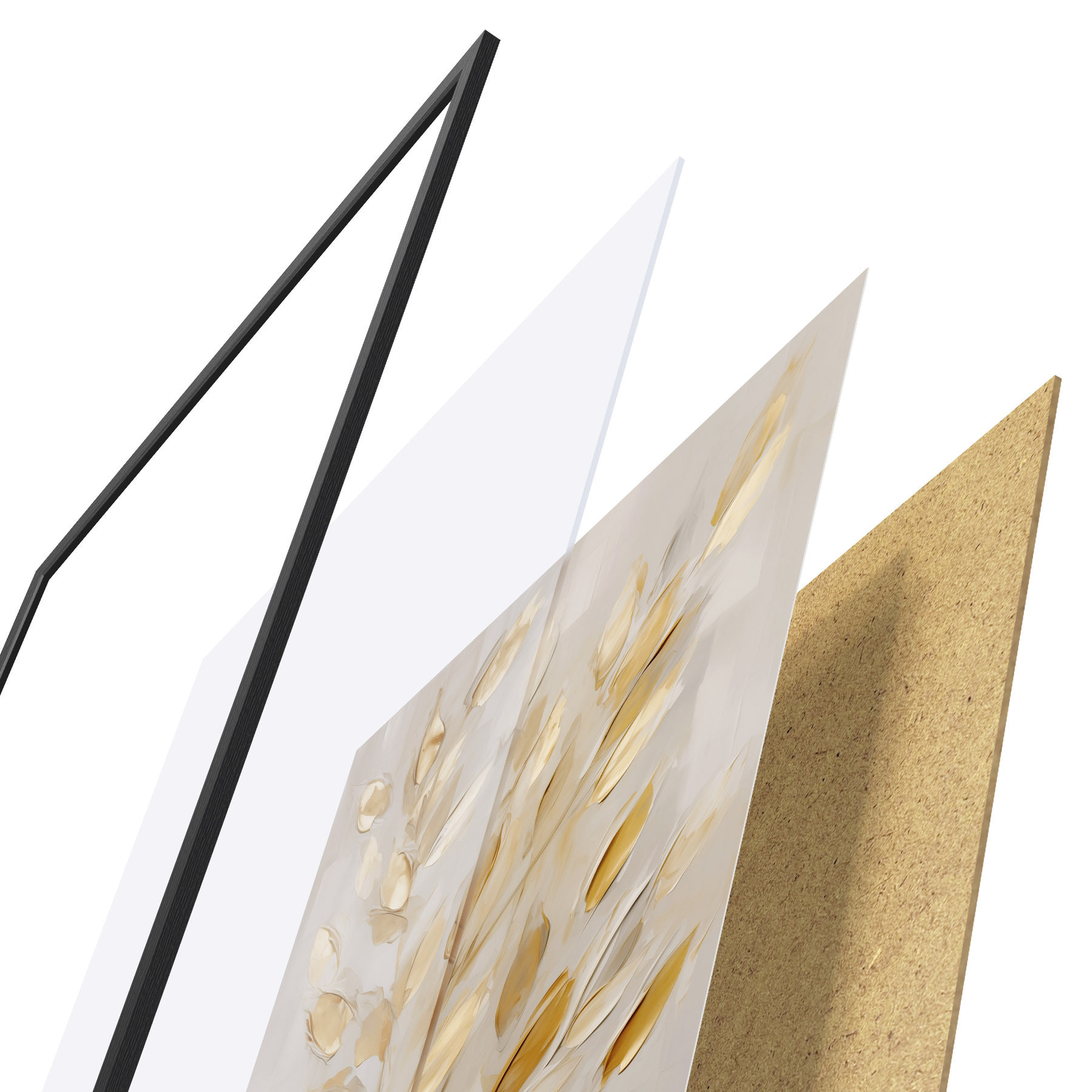 Poster Abstraktes Blattwerk, Imitationsmalerei f50994