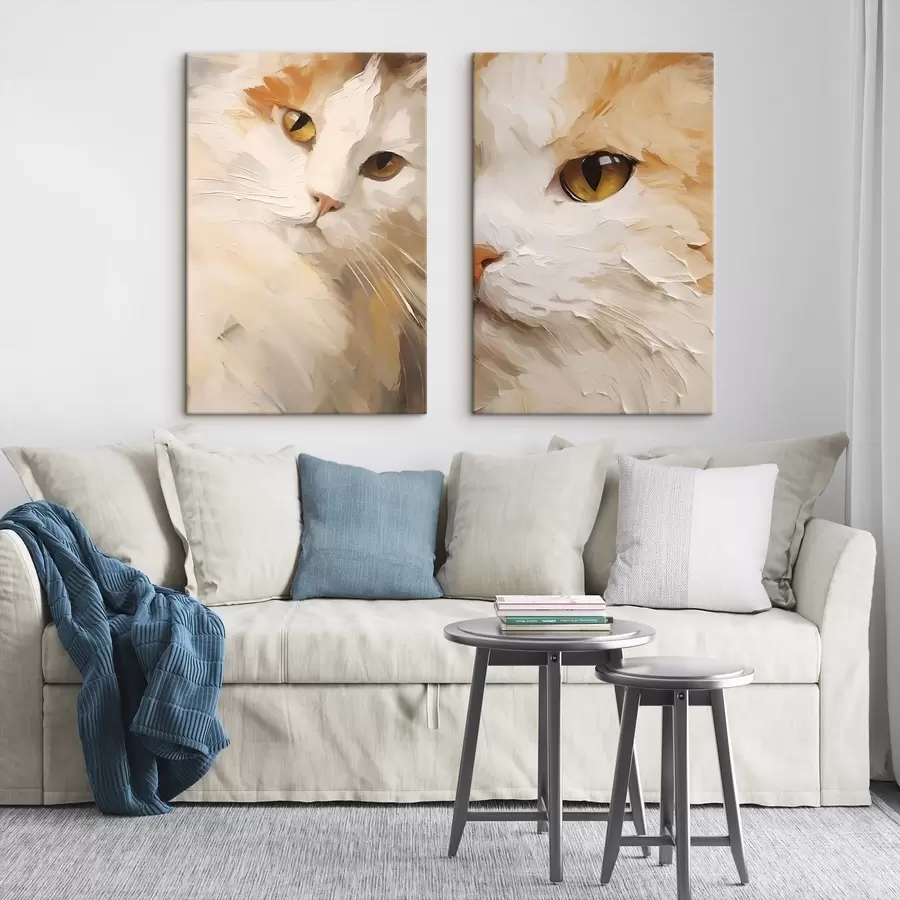 Fototapete Katze, Gemäldeimitation m31063