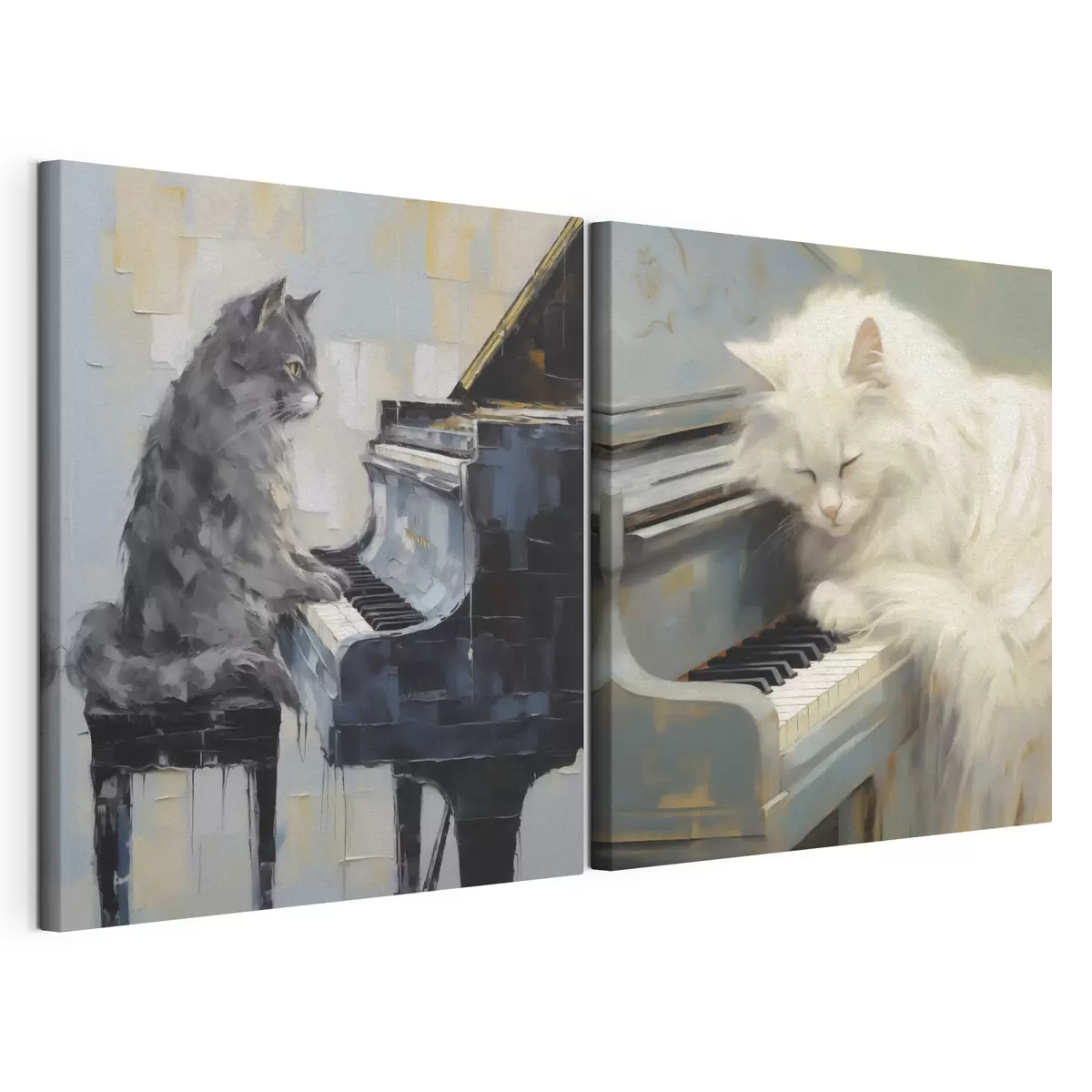 Fototapete Katze und Klavier, Imitationsgemälde m31064