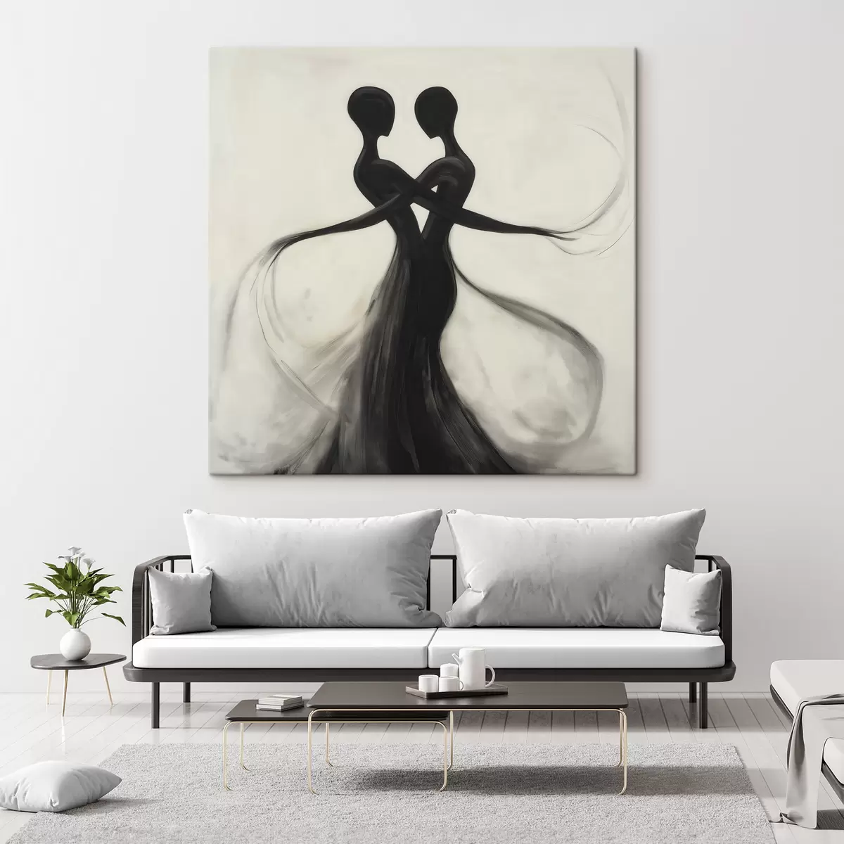 Fototapete Abstrakte, ineinander verschlungene Silhouetten s51005