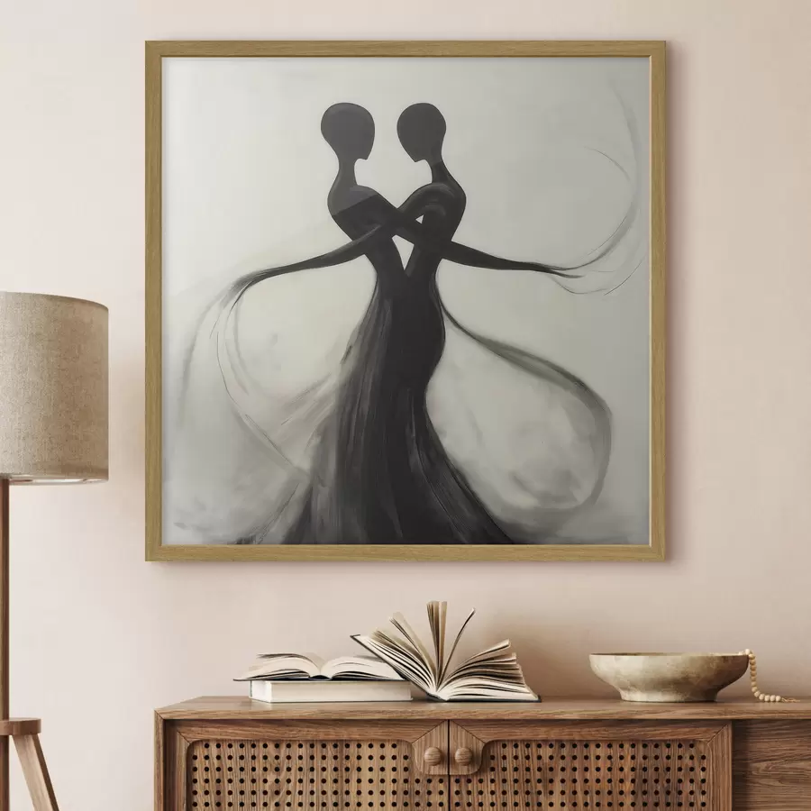 Fototapete Abstrakte, ineinander verschlungene Silhouetten f51005