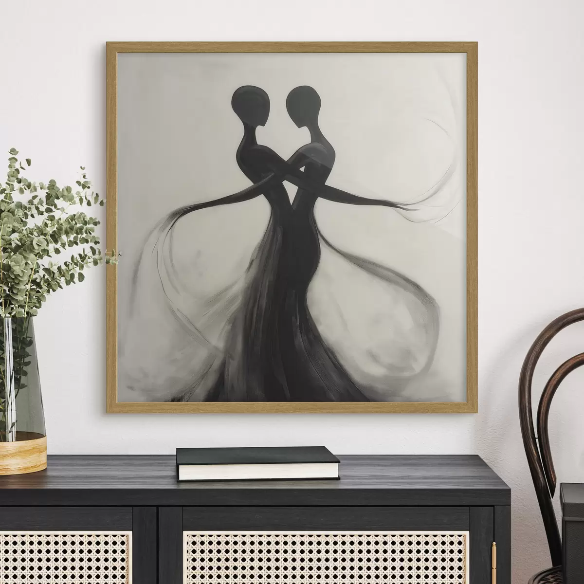 Poster Abstrakte, ineinander verschlungene Silhouetten f51005
