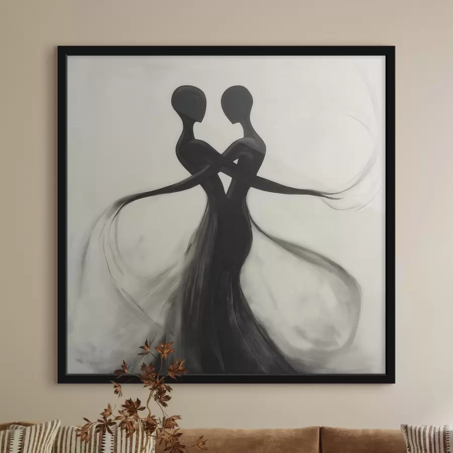 Fototapete Abstrakte, ineinander verschlungene Silhouetten f51005