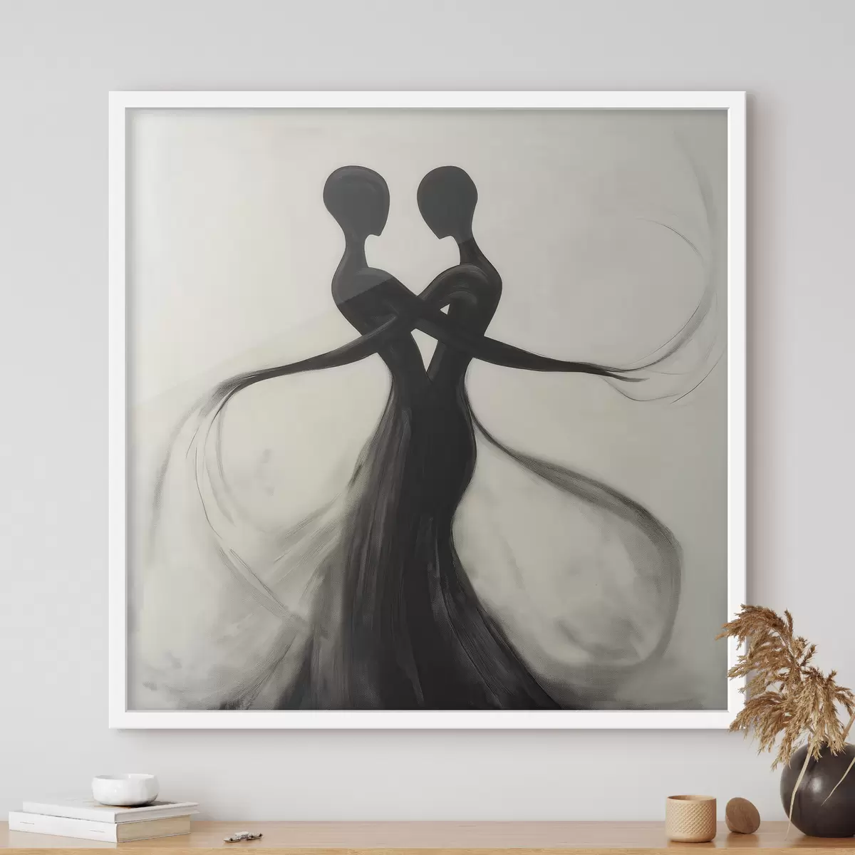 Poster Abstrakte, ineinander verschlungene Silhouetten f51005