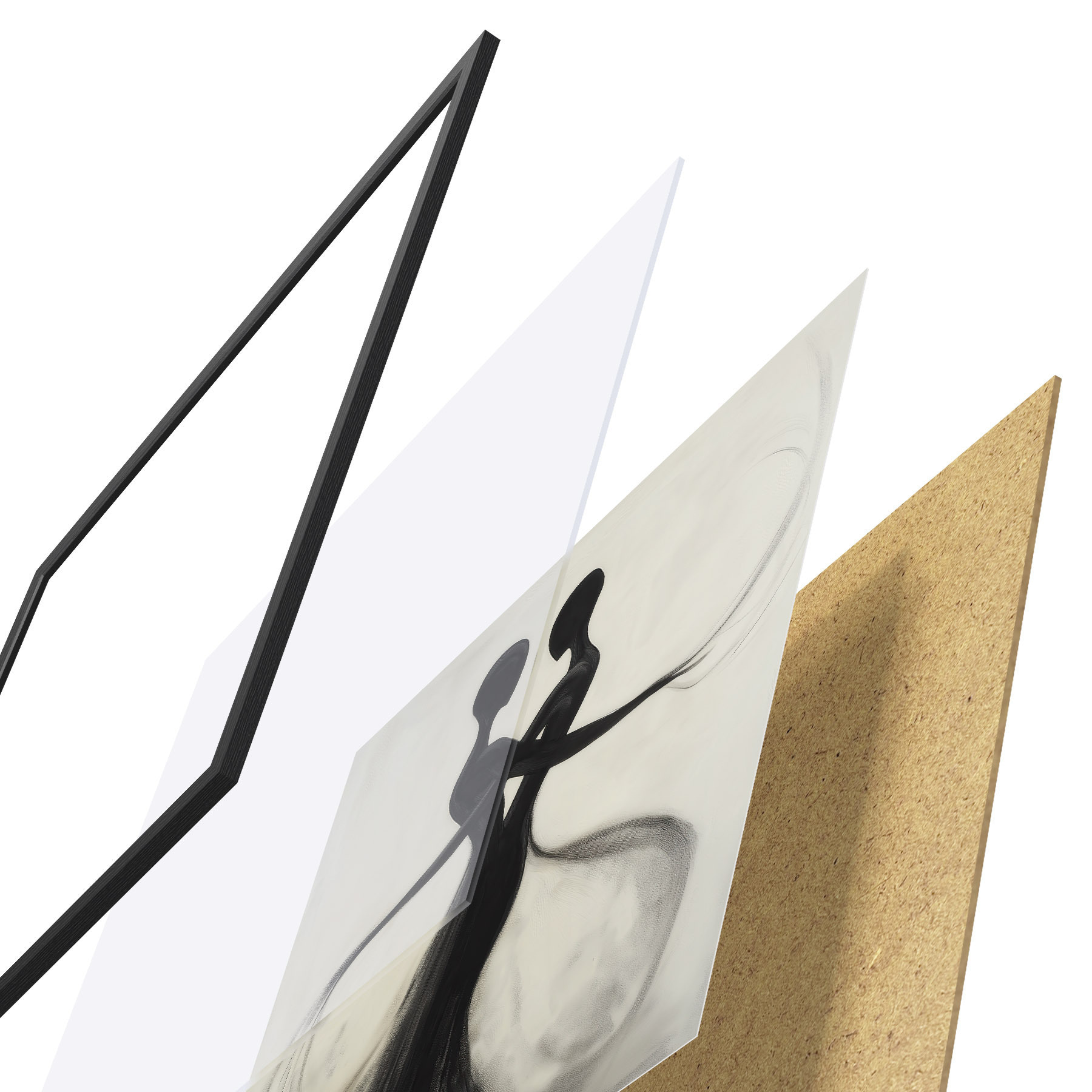 Poster Abstrakte, ineinander verschlungene Silhouetten f51005