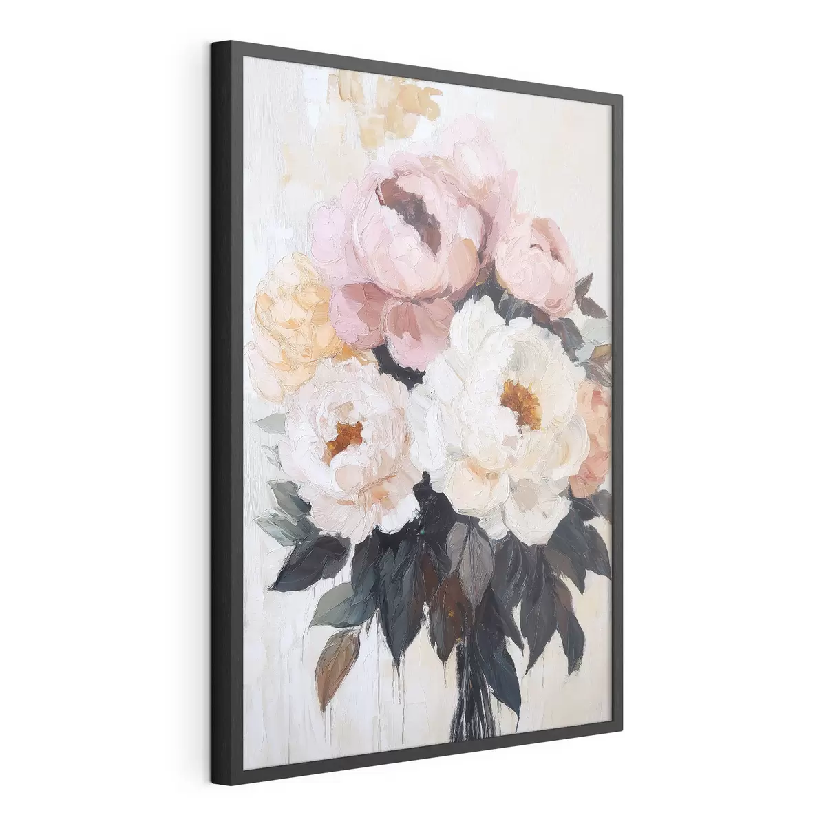 Poster Strauß aus rosa und weißen Pfingstrosen f51008