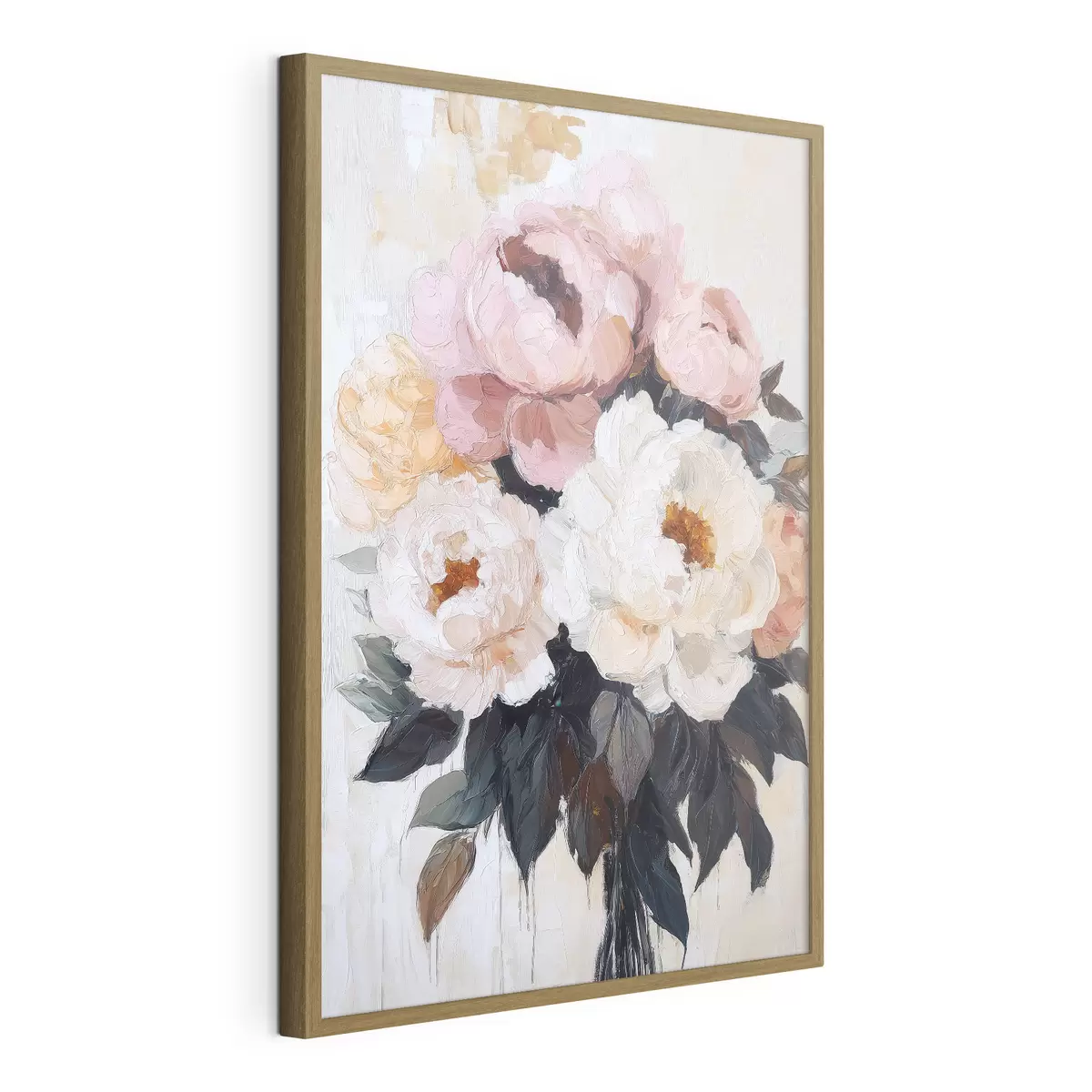 Poster Strauß aus rosa und weißen Pfingstrosen f51008