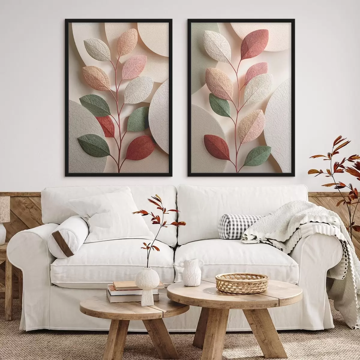 Poster Zweig mit geometrischen Formen d31036