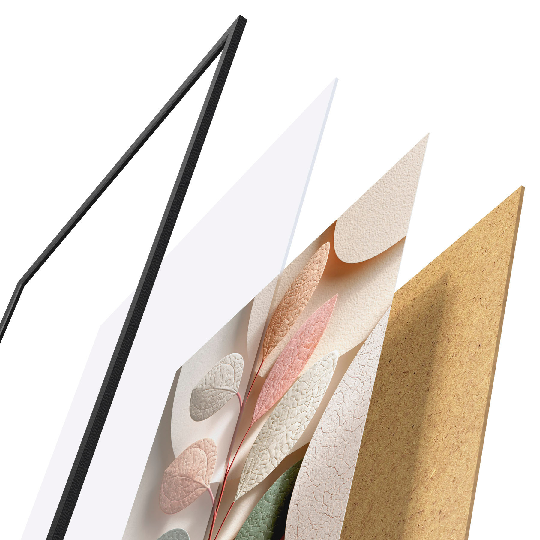 Poster Zweig mit geometrischen Formen d31036