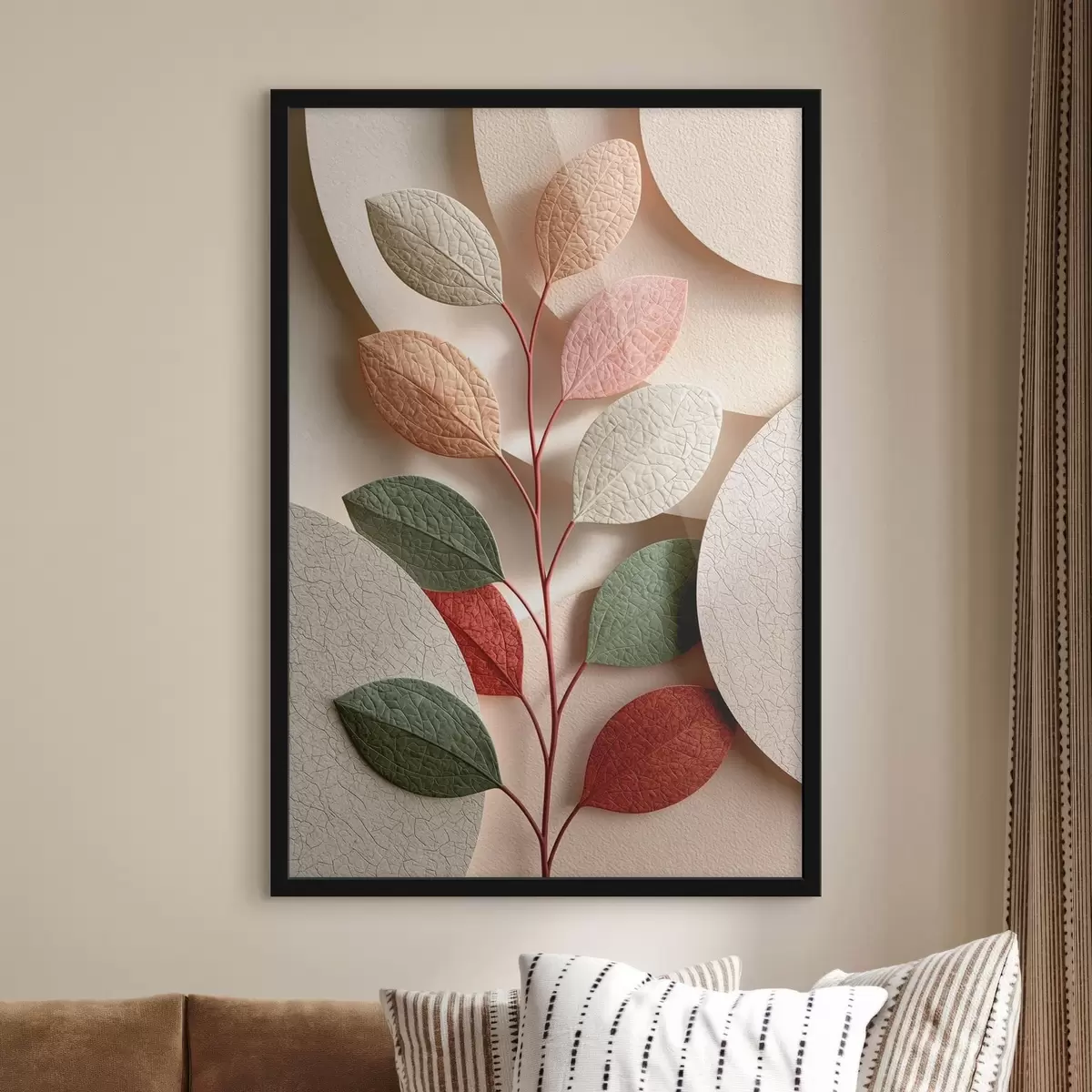 Poster Botanischer Zweig mit geometrischen Formen f50863