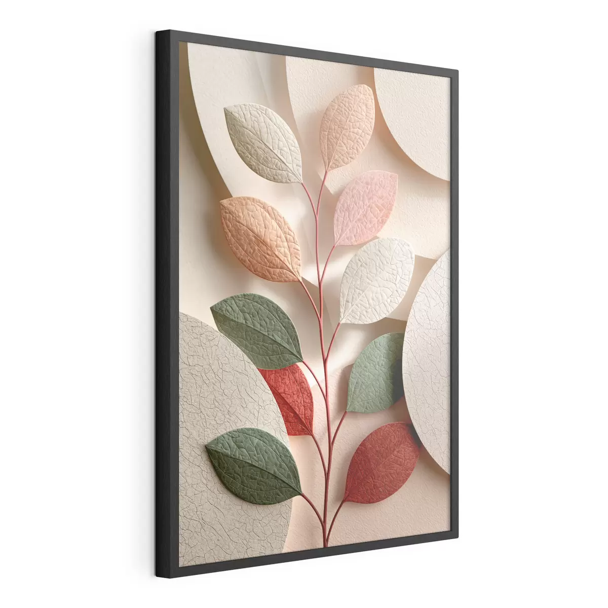 Poster Botanischer Zweig mit geometrischen Formen f50863