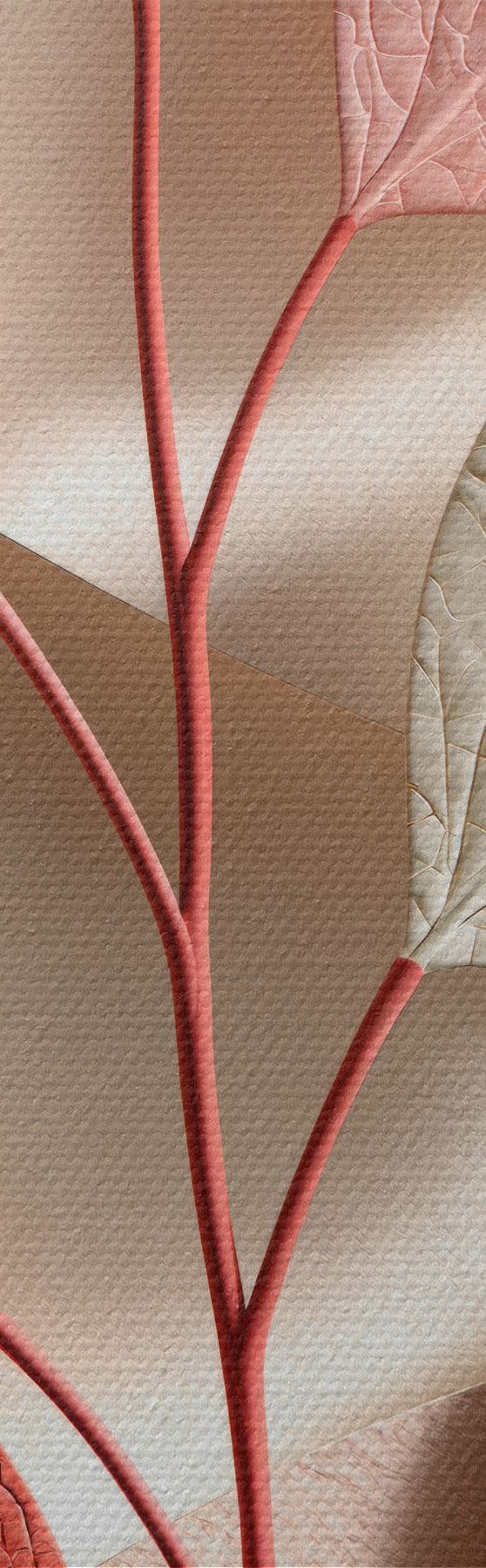 Fototapete Botanischer Zweig mit geometrischen Formen s50863