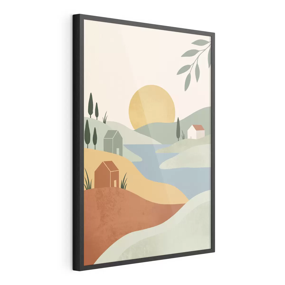 Poster Ruhige Landschaft in sanften Farben f50729