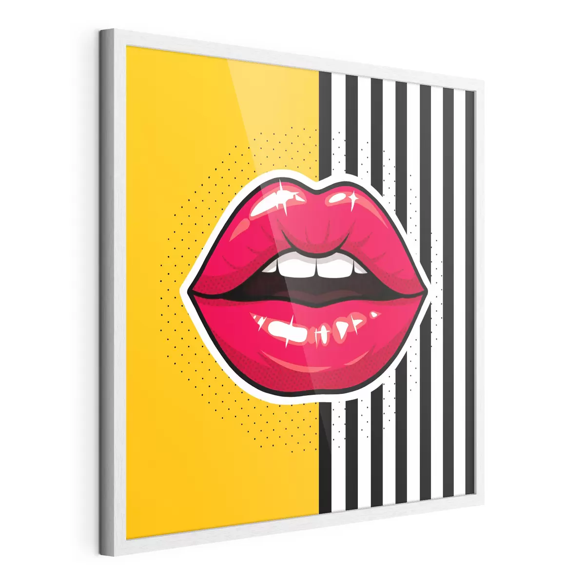 Poster Auffällige Lippen vor einem lebhaften Hintergrund f50790