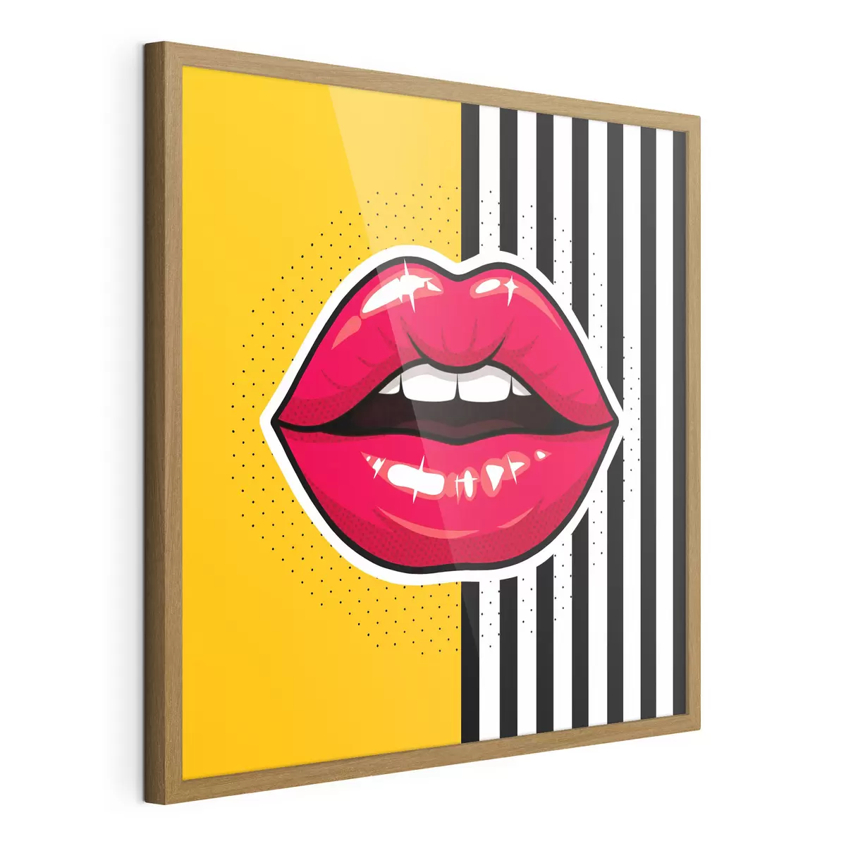 Poster Auffällige Lippen vor einem lebhaften Hintergrund f50790