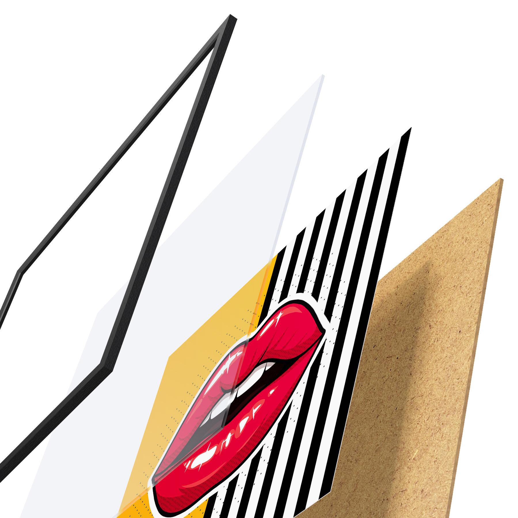 Poster Auffällige Lippen vor einem lebhaften Hintergrund f50790