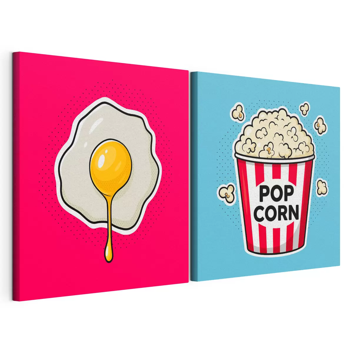 Fototapete Kunstwerk-Kombination aus Spiegelei und Popcorn m31076