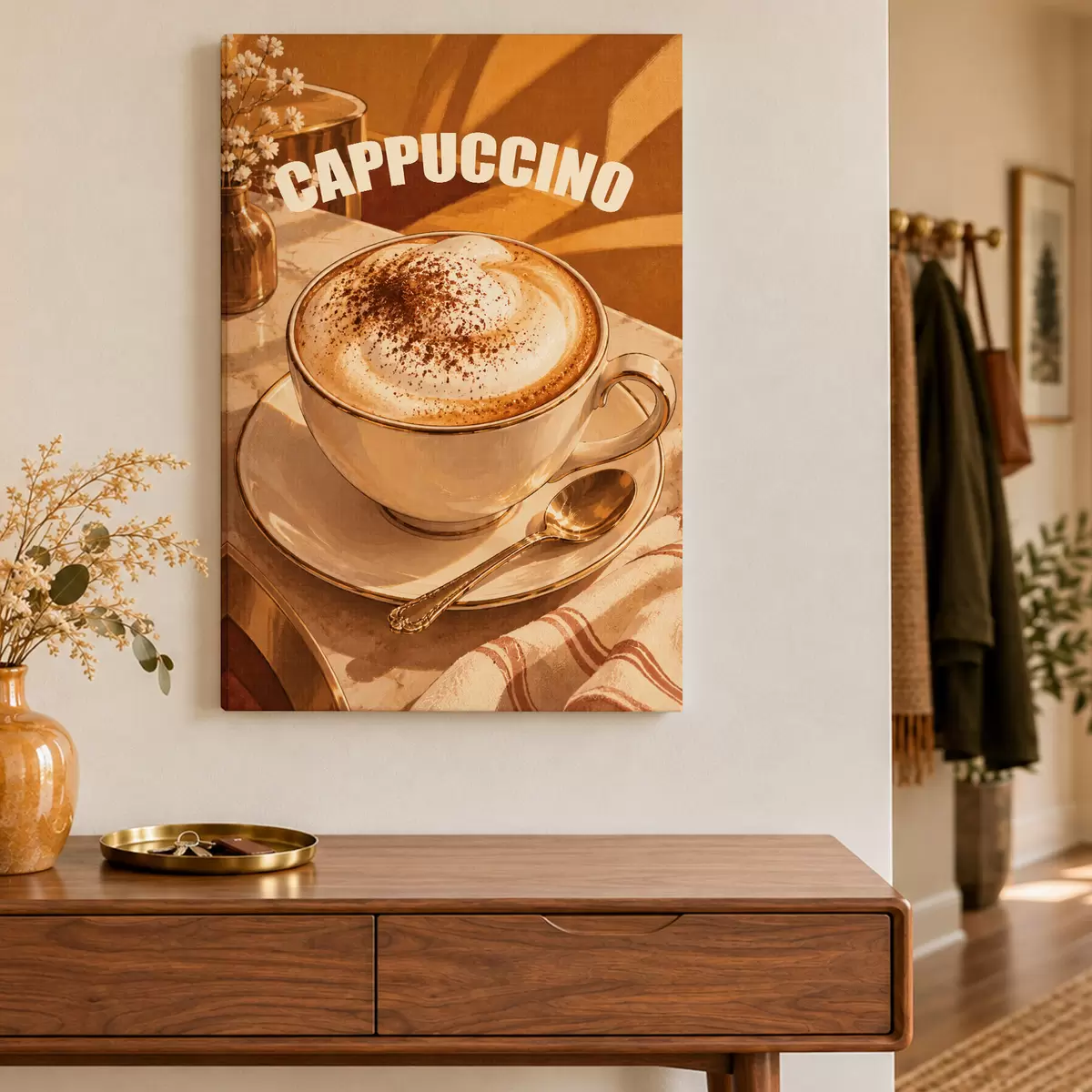 Fototapete Ein köstlicher Cappuccino, der Ihnen den Tag versüßt s50874