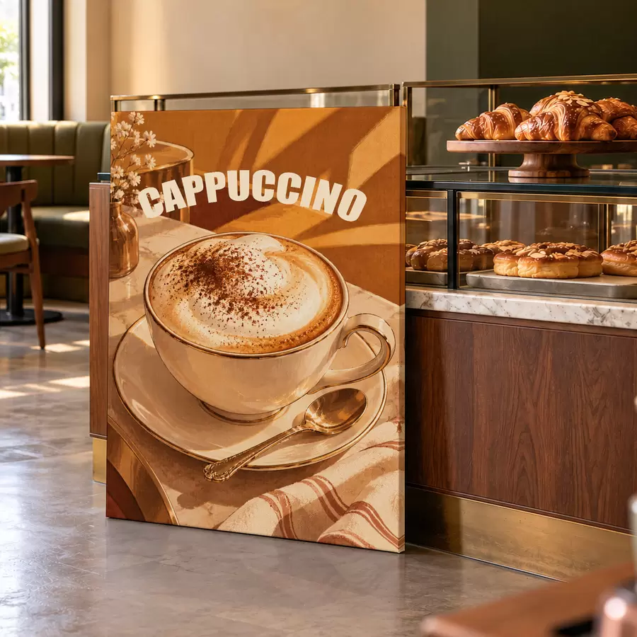 Fototapete Ein köstlicher Cappuccino, der Ihnen den Tag versüßt s50874