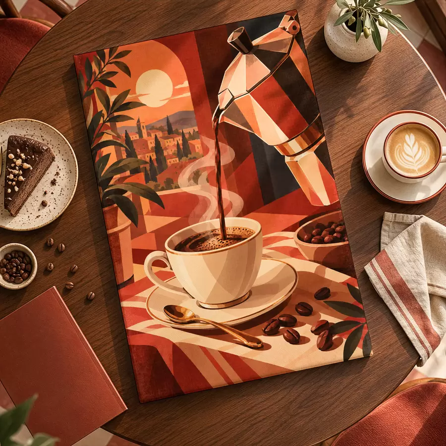 Fototapete Warmer Kaffee in gemütlicher Atmosphäre s50877