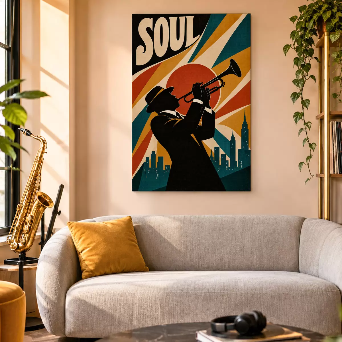 Fototapete Jazzklänge hallen durch die Stadt s50925