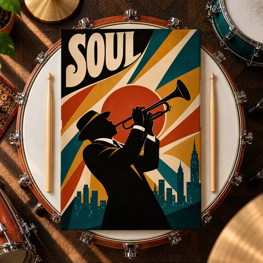 Fototapete Jazzklänge hallen durch die Stadt s50925
