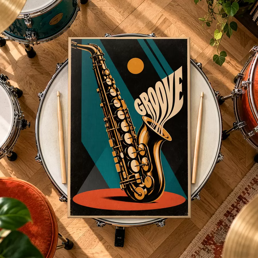 Fototapete Saxophonklänge erfüllen die Luft s50927