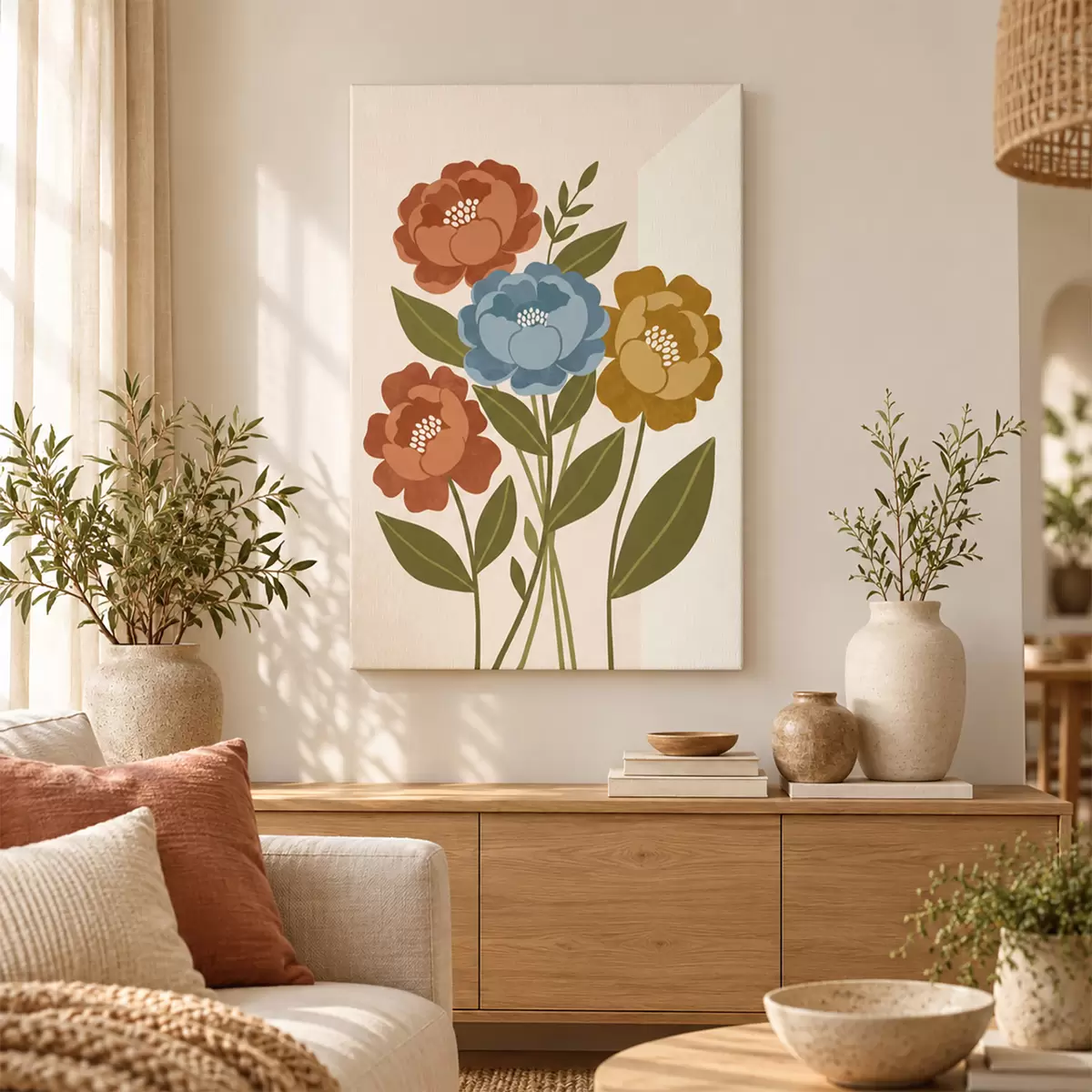 Fototapete Lebendige Blüten in sanften Pastelltönen s50730