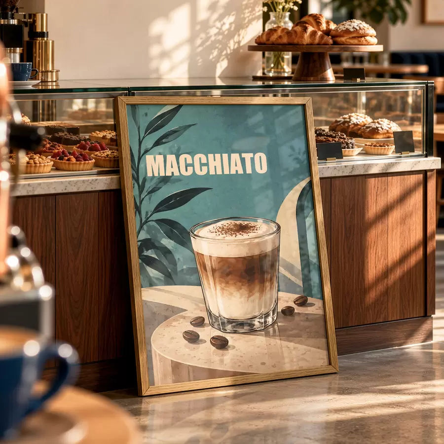 Fototapete Köstlicher Macchiato im Glas f50875