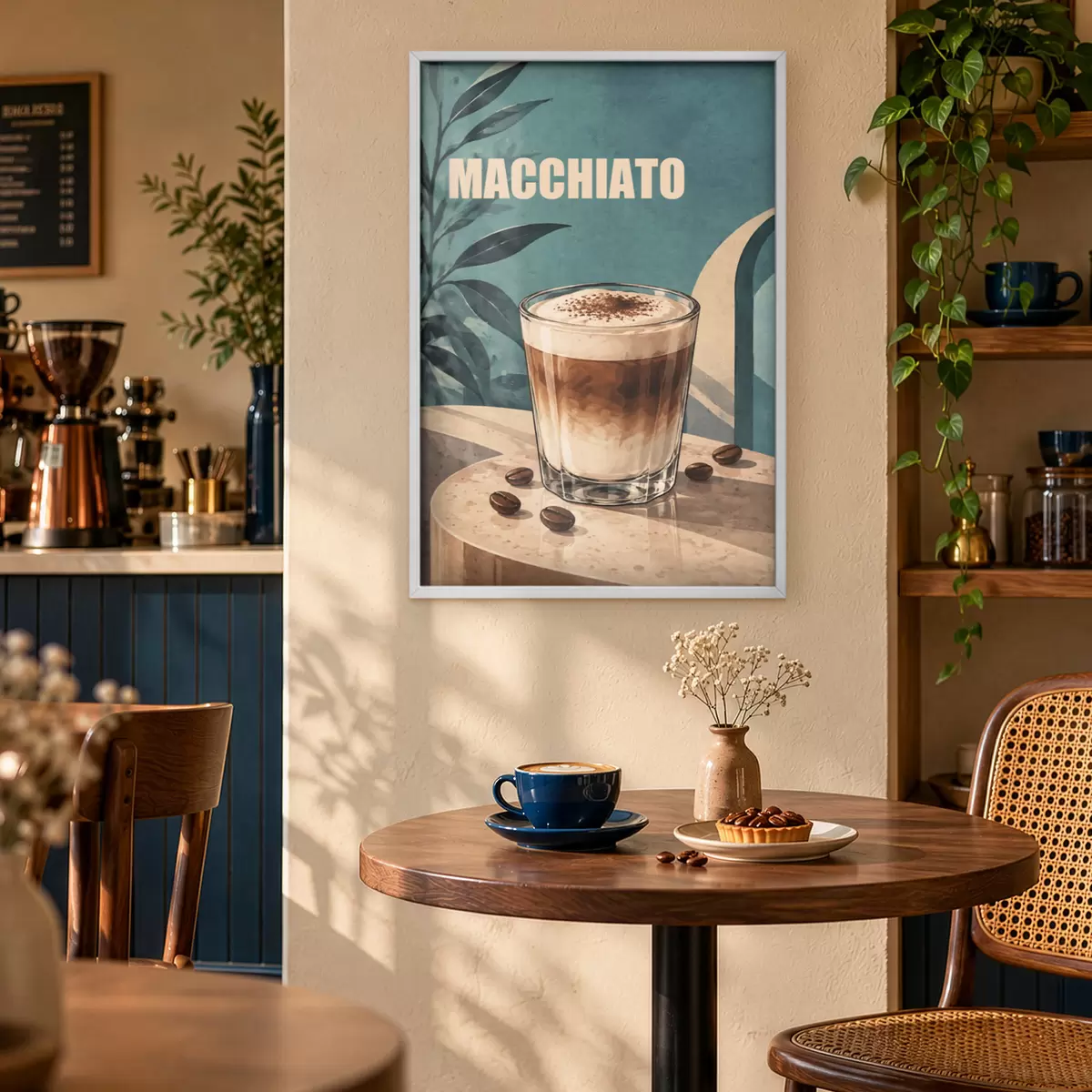 Poster Köstlicher Macchiato im Glas f50875
