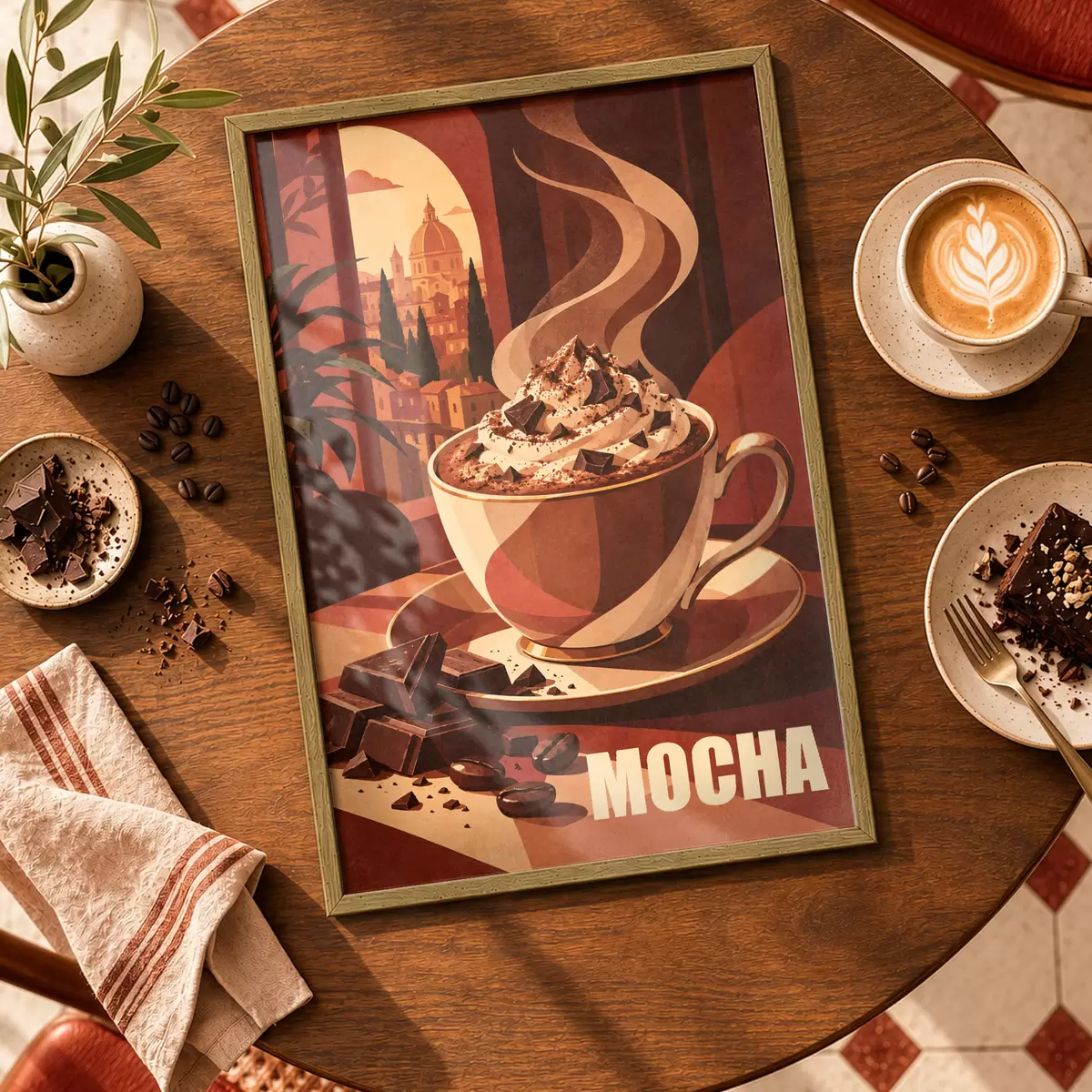 Poster Warmer Mokka mit cremiger Haube f50876