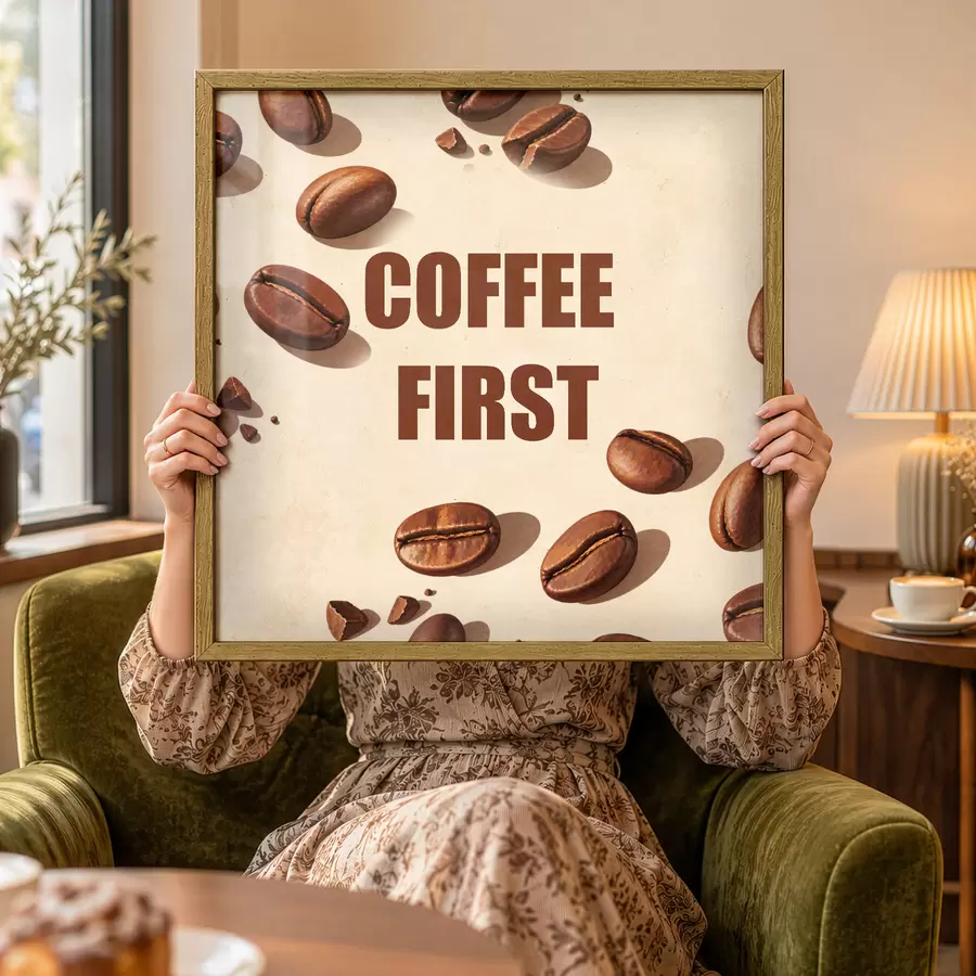 Fototapete Steh auf und mach dir einen Kaffee f50878