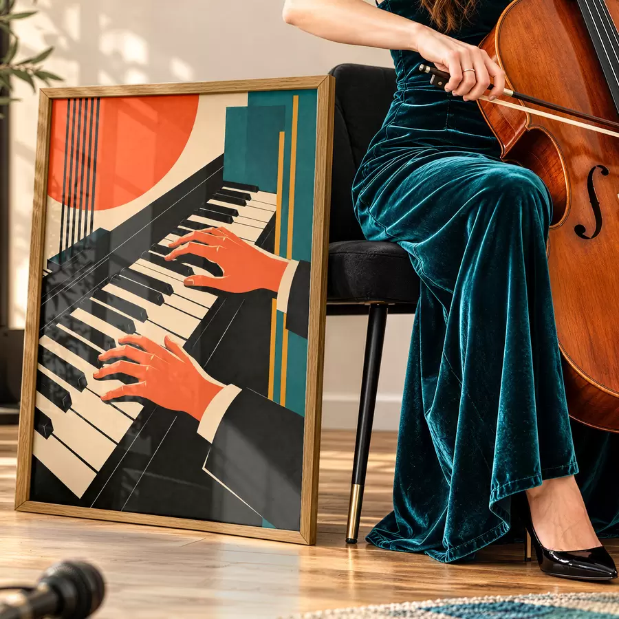 Fototapete Melodien auf den Klaviertasten spielen f50922