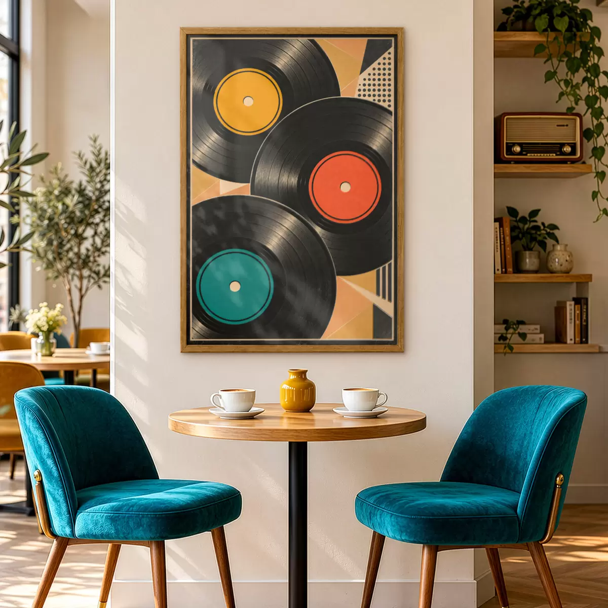 Poster Bunte Schallplatten in Harmonie f50923