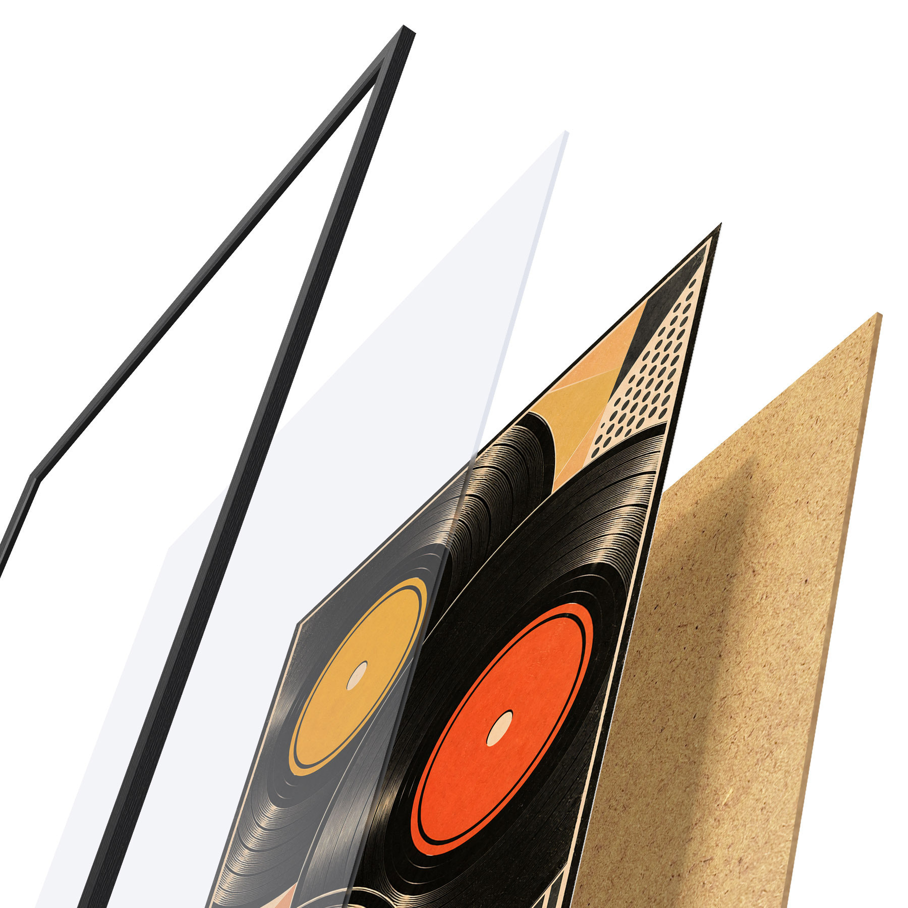 Poster Bunte Schallplatten in Harmonie f50923