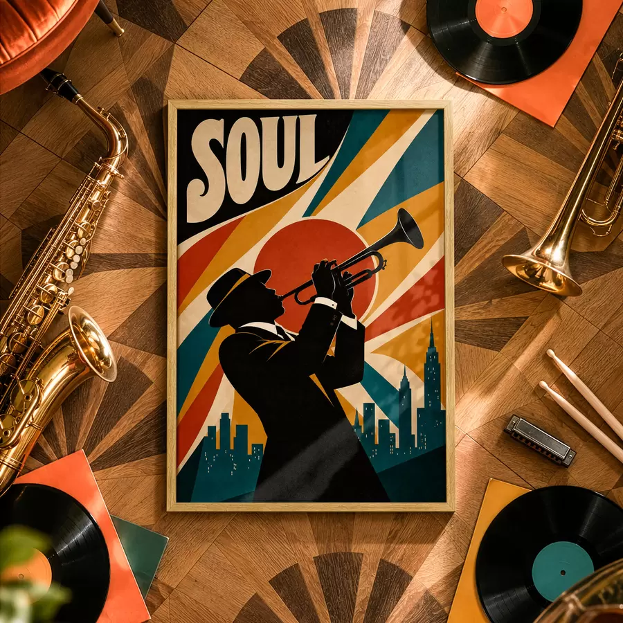 Fototapete Jazz hallt durch die Skyline der Stadt f50925