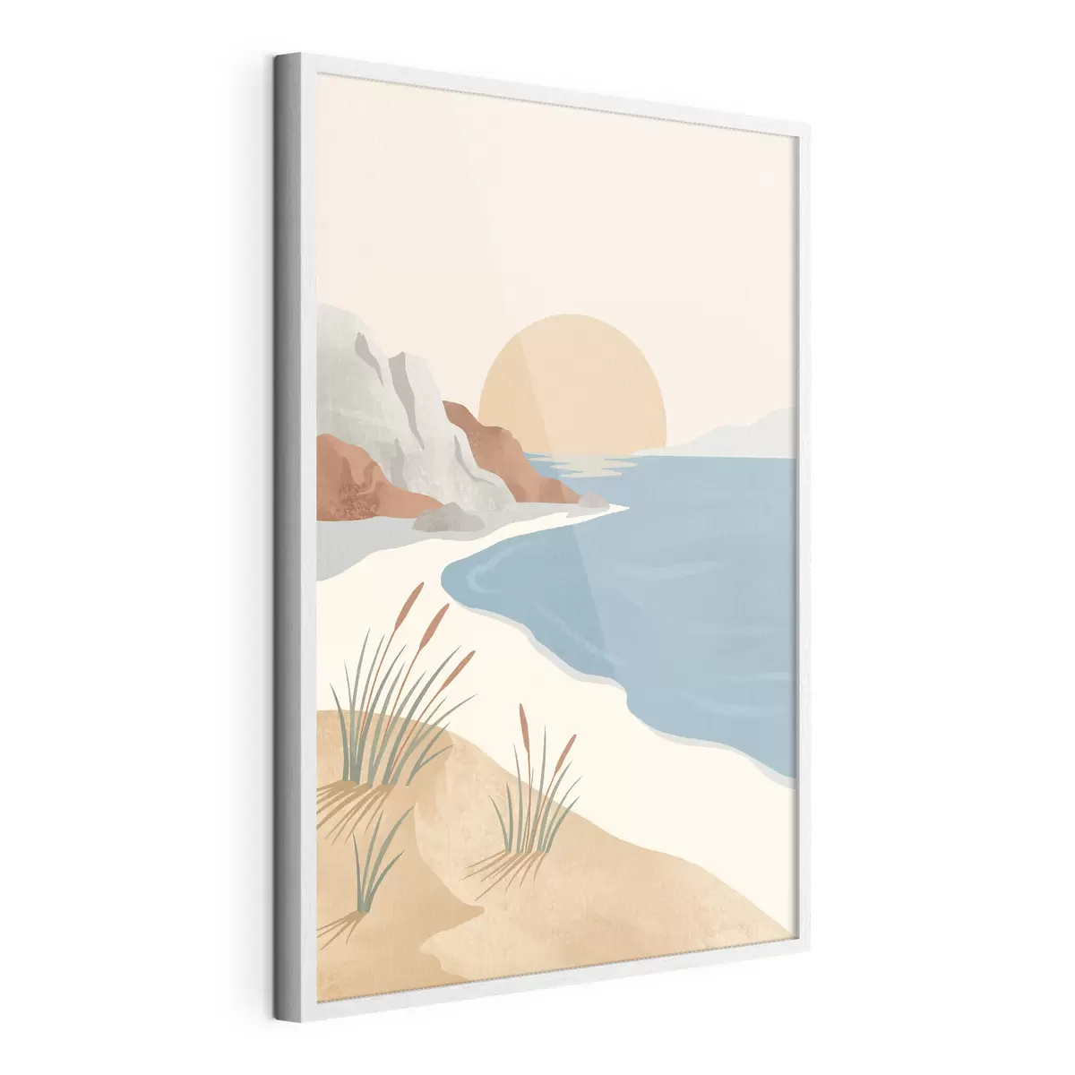 Poster Idyllischer Strand bei Sonnenuntergang – Ruhe pur f50731